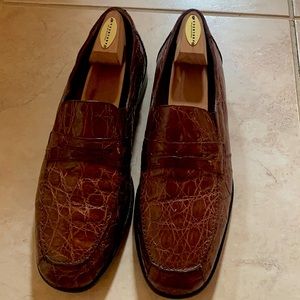 Mezlan platinum genuine crocodile loafer
